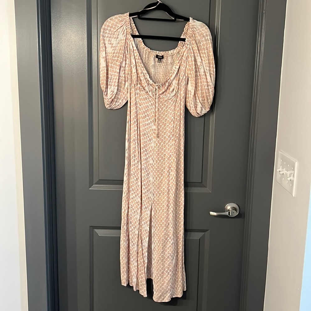 Pink and white maxi dress